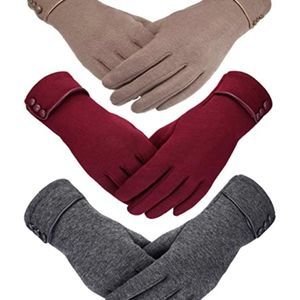3 Pairs Women Winter Gloves Warm Touchscreen Gloves Windproof for Women Girls​